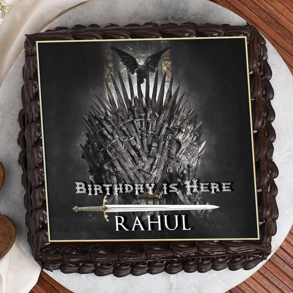 Game Of Thrones Square Poster Cake 3 Love For GOT - A GOT Cake Top View