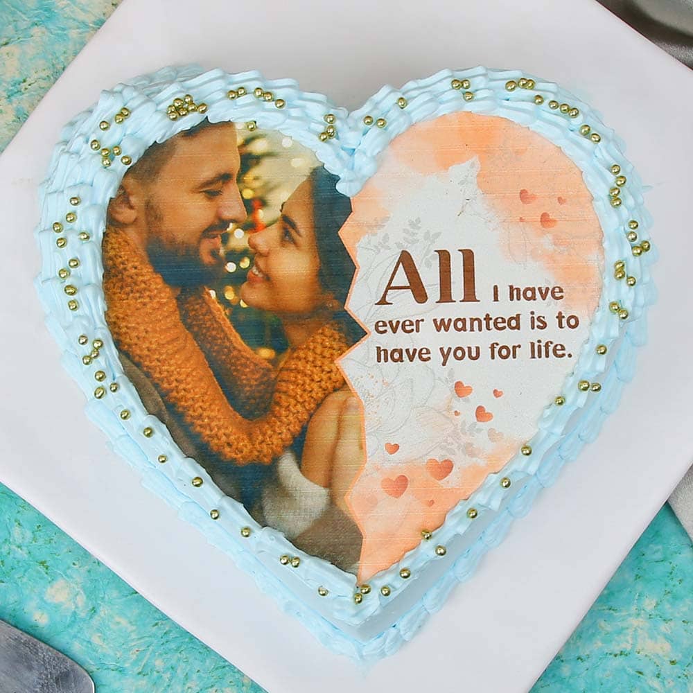 Love Shaped Photo Cake Love Shaped Photo Cake