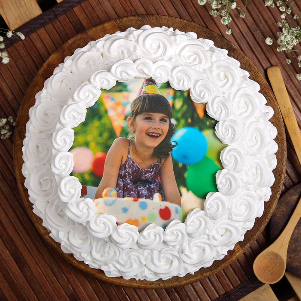 Personalised Two Tier Cake Happy Birthday Photo Cake