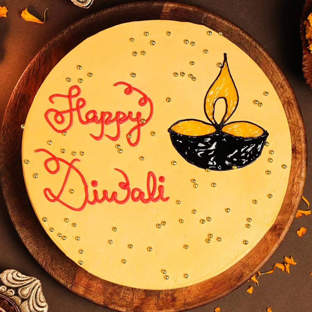 Top View of Diwali Chocolate Cake