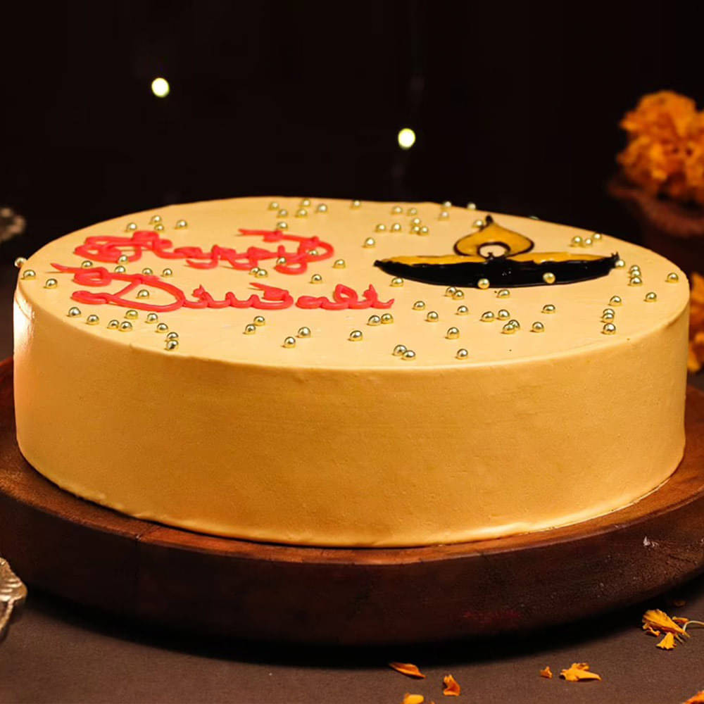 Side View of Diwali Chocolate Cake