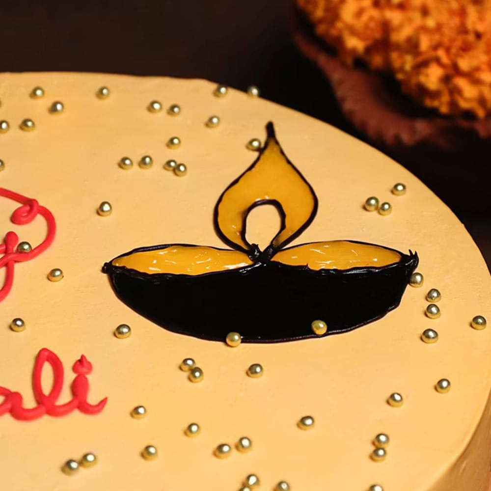 Zoom View of Diwali Chocolate Cake