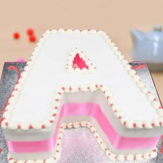 A Shaped Cake- A for Alphabet Cake