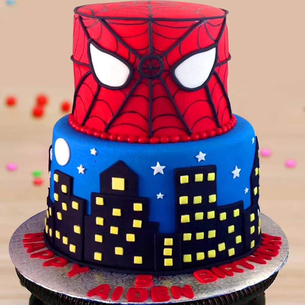 Angry Spider Man Theme Cake - Bloomsvilla