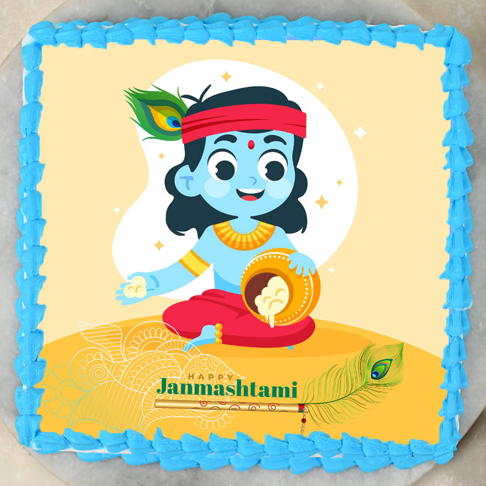 Buy Baby Lord Krishna Janmashtami Poster Cake-Krishna Janmashtami Poster  Cake