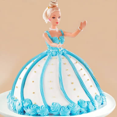 Blue Barbie Cream Cake
