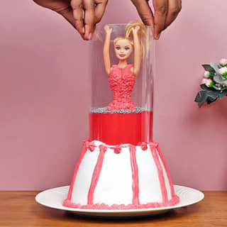 Red Pull Me Up Barbie Cake