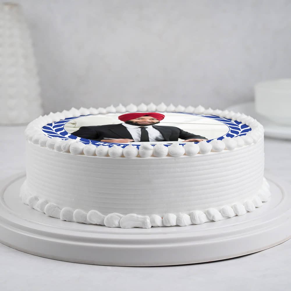 Round Boss Day Photo Cake