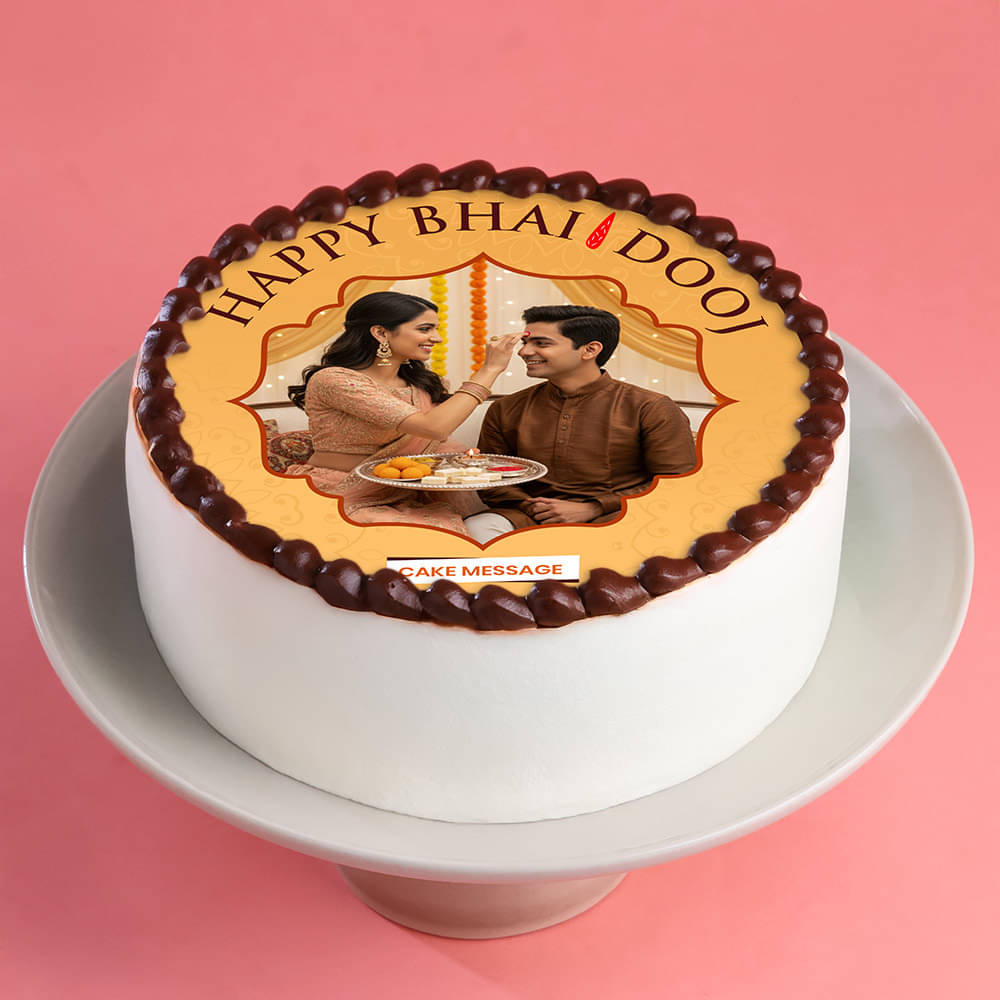 Bhai Dooj Celebration Personalised Photo Cake Bhai Dooj Photo Cake