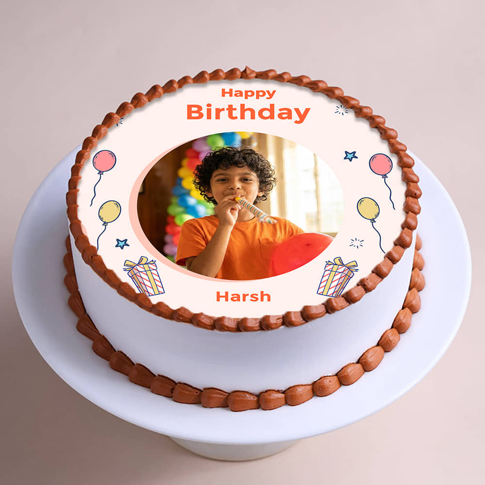 Birthday Boy Chocolate Photo Cake