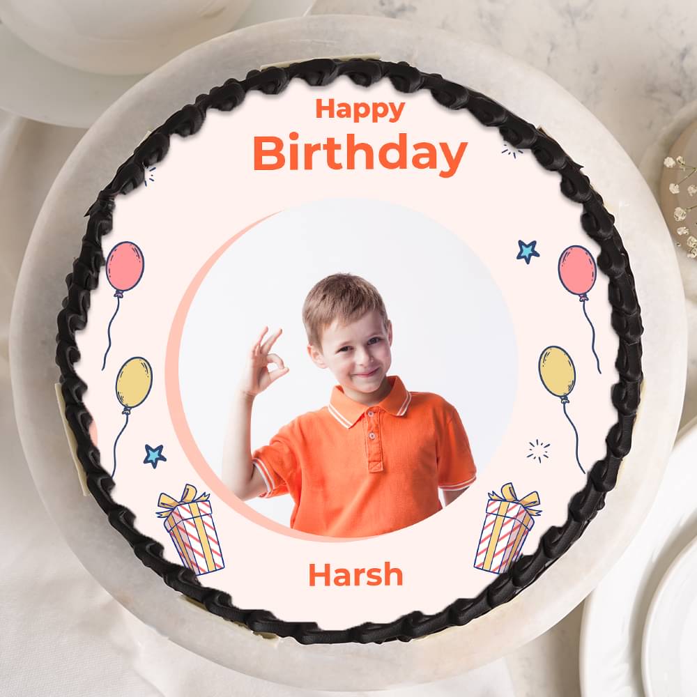 Birthday Boy Chocolate Photo Cake