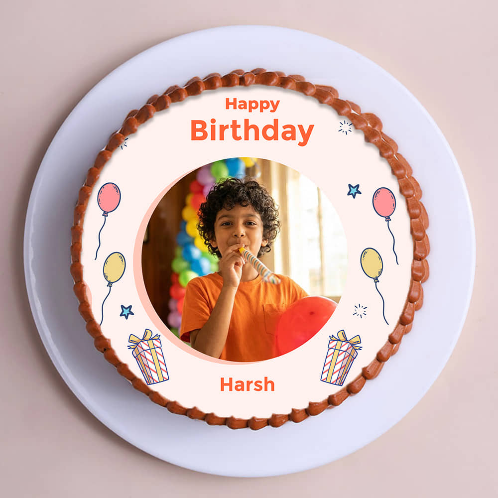 Birthday Boy Chocolate Photo Cake