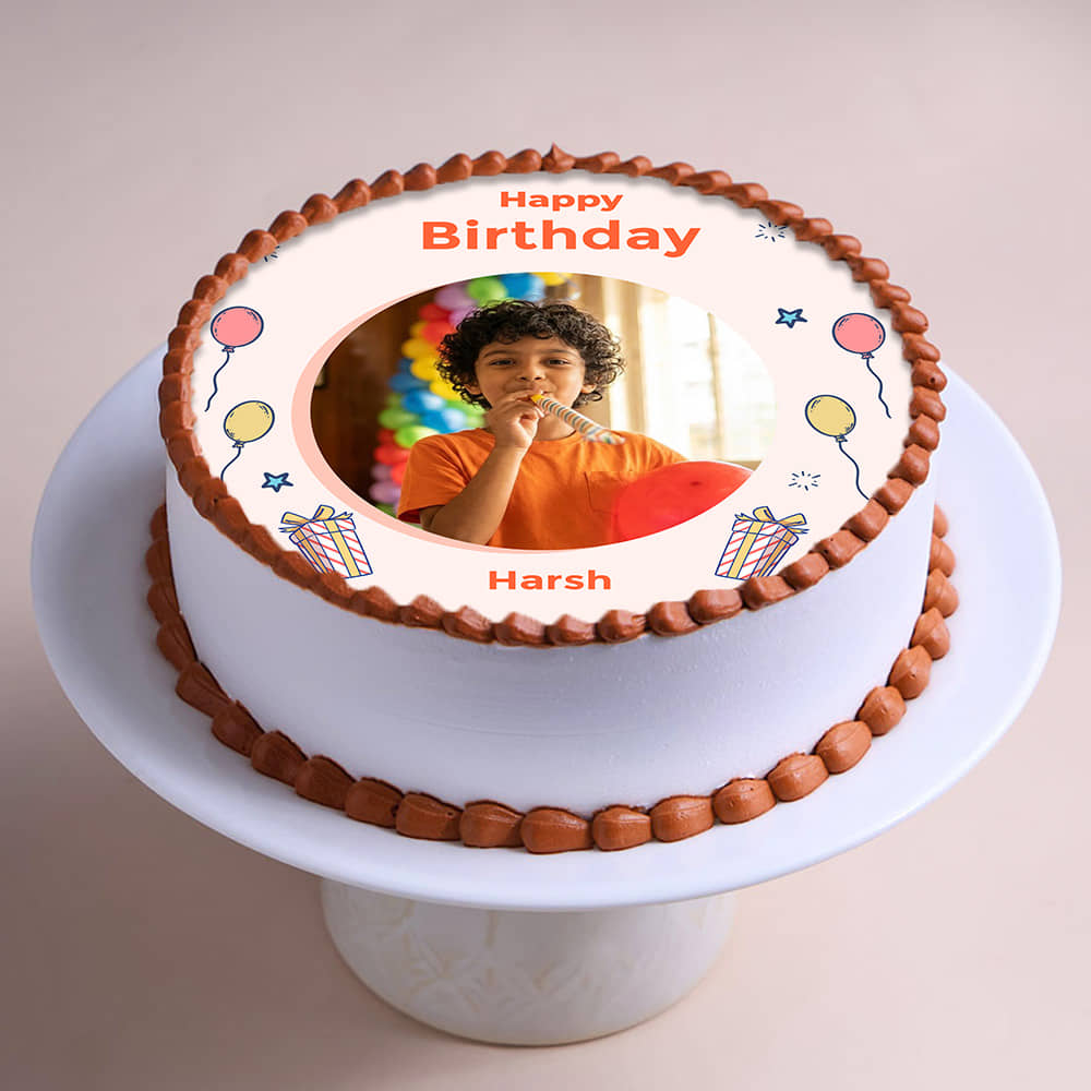 Birthday Boy Chocolate Photo Cake