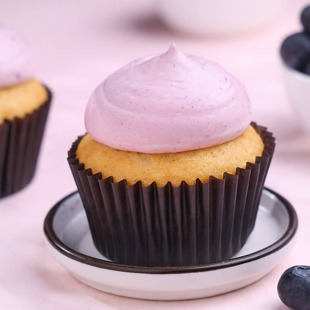 Blueberry Cupcake Blueberry cupcake with whipped cream frosting