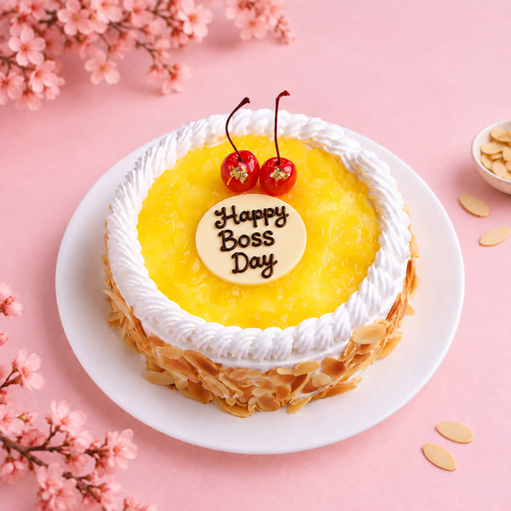 Boss Day Pineapple Cake Zoomed View of Boss Day Pineapple Cake