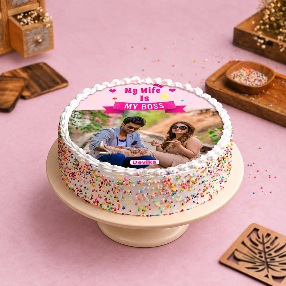 Boss Day Photo Cake For Wife Boss Day Photo Cake For Wife