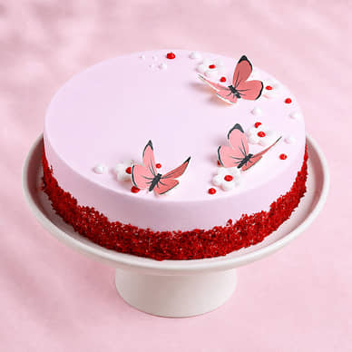 Butterfly Whimsy Red Velvet Cake