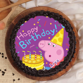 Edible Peppa Pig Chocolate Poster Cake