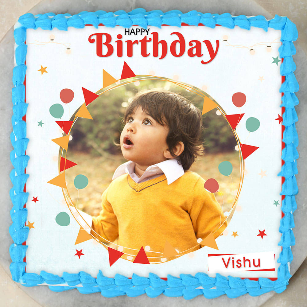 Send square shape photo cake for boys online by GiftJaipur in Rajasthan