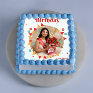 Top View of Celestial Beauty photo cake for birthday