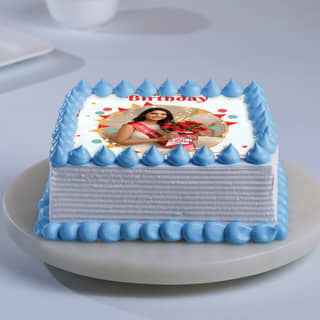 Side View of Celestial Beauty photo cake for birthday