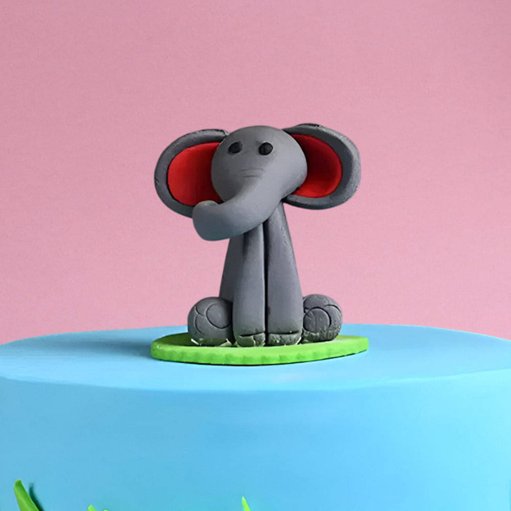 Zoomed-In View of Appealing Elephant Cake