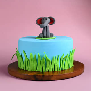 Side View of Appealing Elephant Cake