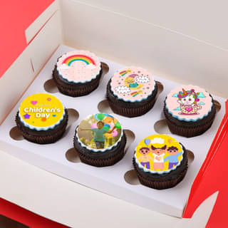 Set Of 6 Childrens Day Special Photo Cupcakes