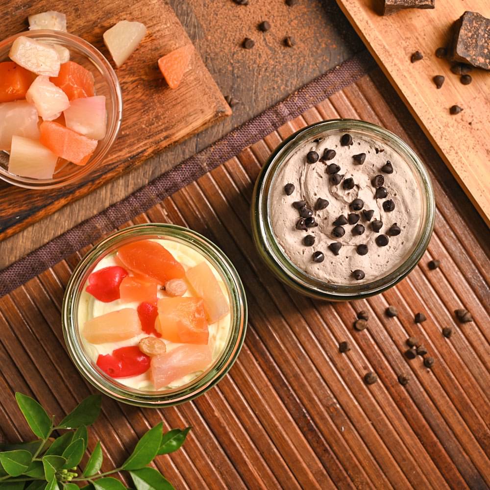Choco-Chips Fruit Jar Cake Combo