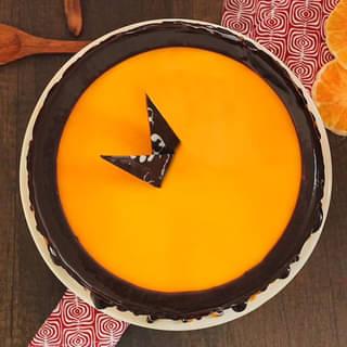 Top View of chocolate orange cake