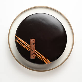 Top View of Delectable Truffle - Round Chocolate Truffle Cake