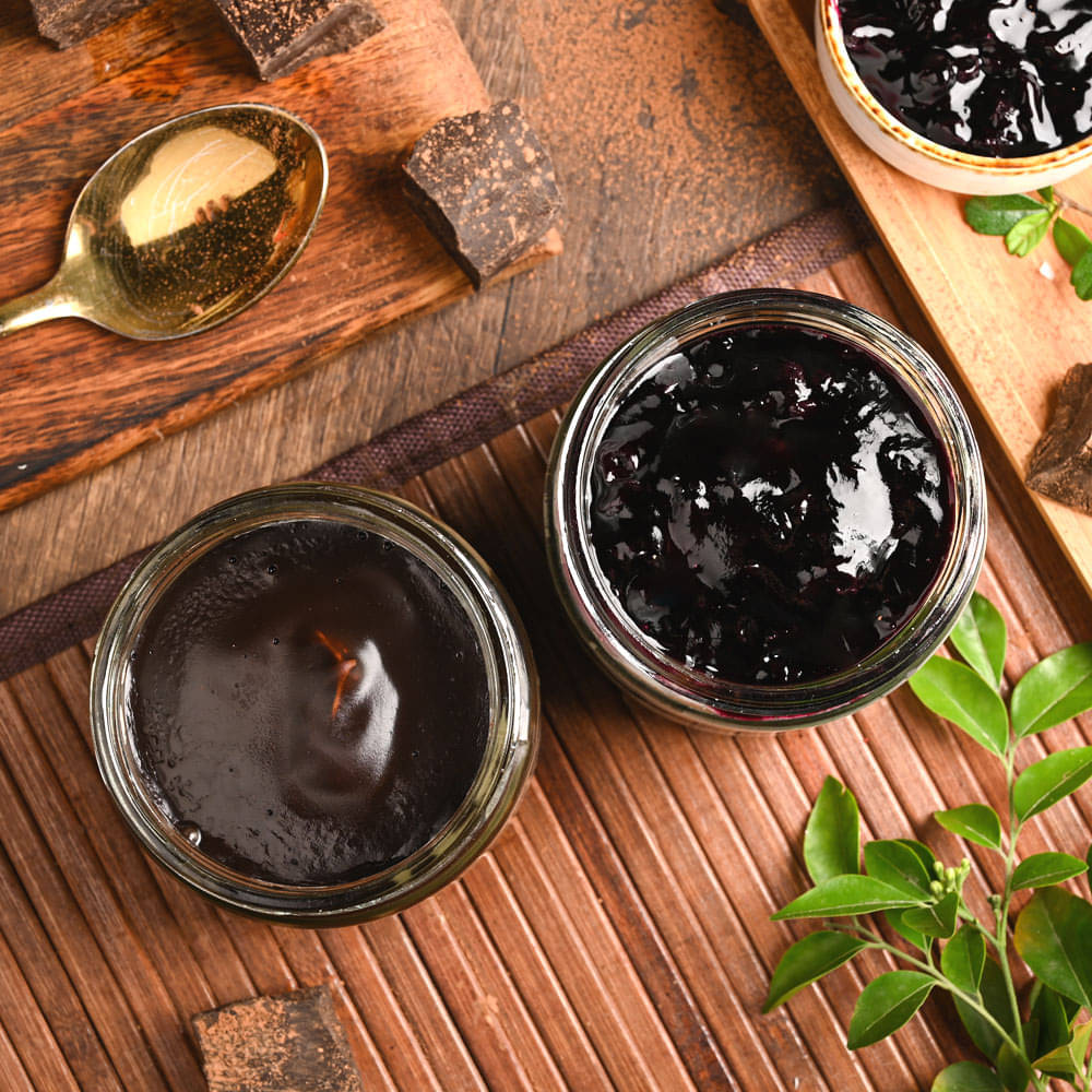 Chocolate Mousse Blueberry Jar Cake