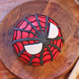 Top View of Spiderman Pinata Cake