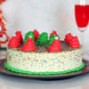 Side View of Christmas Tree Cake in Vanilla Flavor