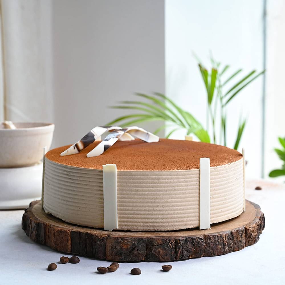 Front View of Round Decadent Coffee Cake