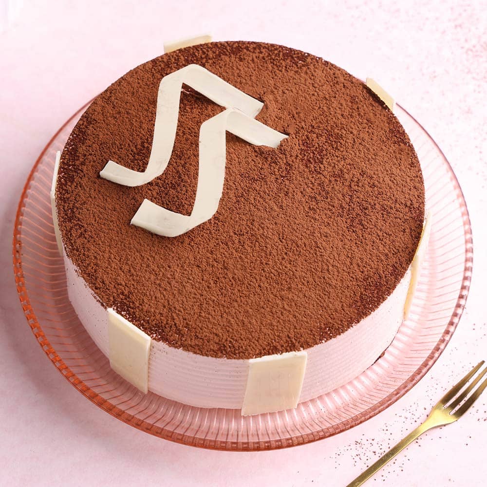 Vanilla Latte Cake Front View of Round Decadent Coffee Cake