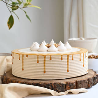 Front View of Coffee Walnut Cream Cake