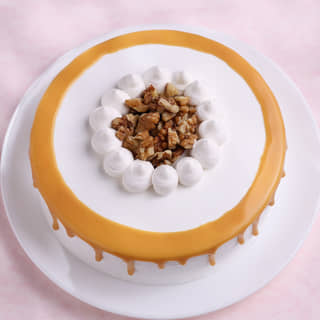 Top View of Coffee Walnut Cream Cake