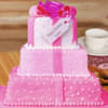 Multi flavored 3 tier pink fondant cake
