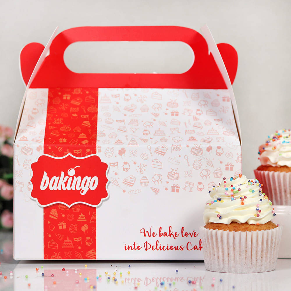 Packed View of Funfetti Vanilla Cupcake Delivery