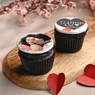 Top view of Personalised Cupcakes For Lovers 2 Pieces