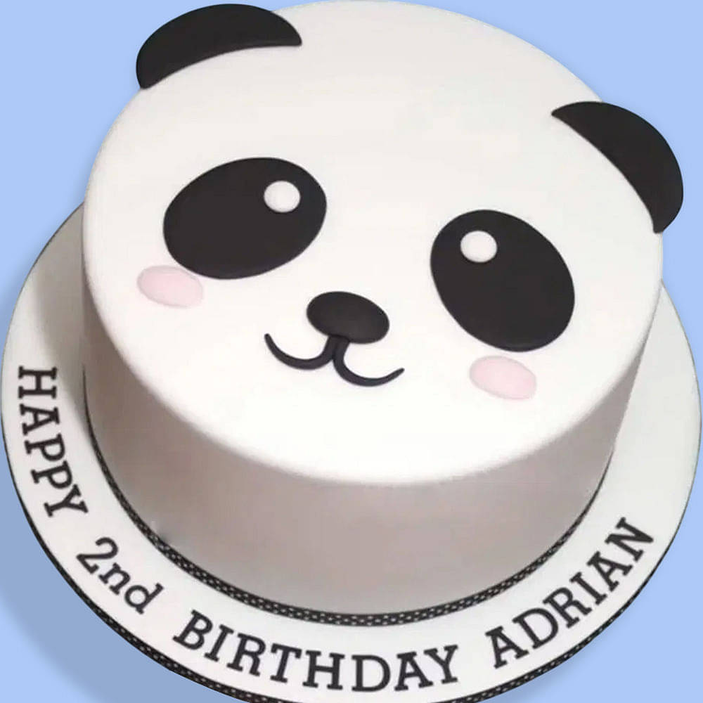 Front View of Cute Panda Cake