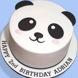 Front View of Cute Panda Cake