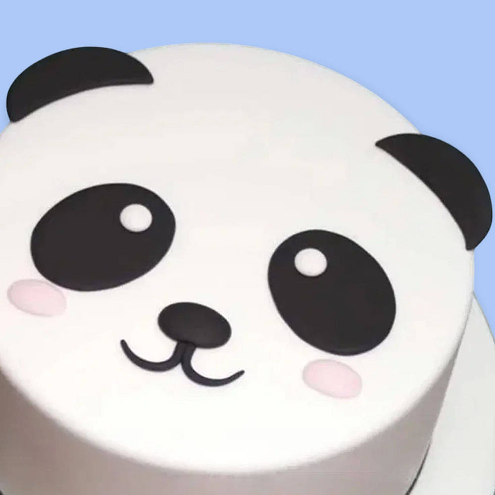 Top View of Cute Panda Cake
