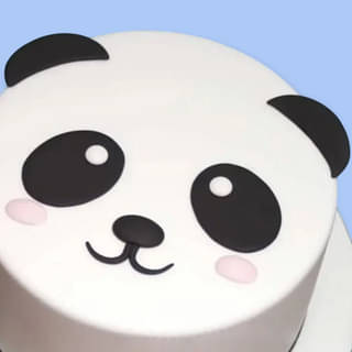Top View of Cute Panda Cake