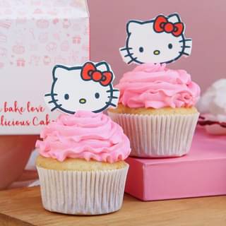 Zoomed View of Strawberry Hello Kitty Cupcake