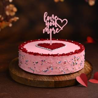 Special Round Red Velvet Valentine Cake