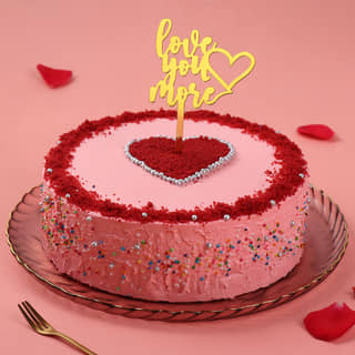 Special Round Red Velvet Valentine Cake