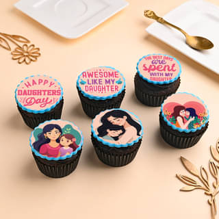 Daughters Day Special Frosted Poster Cupcakes