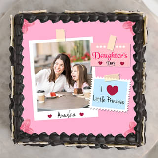Top View of Daughters Day Photo Cake
